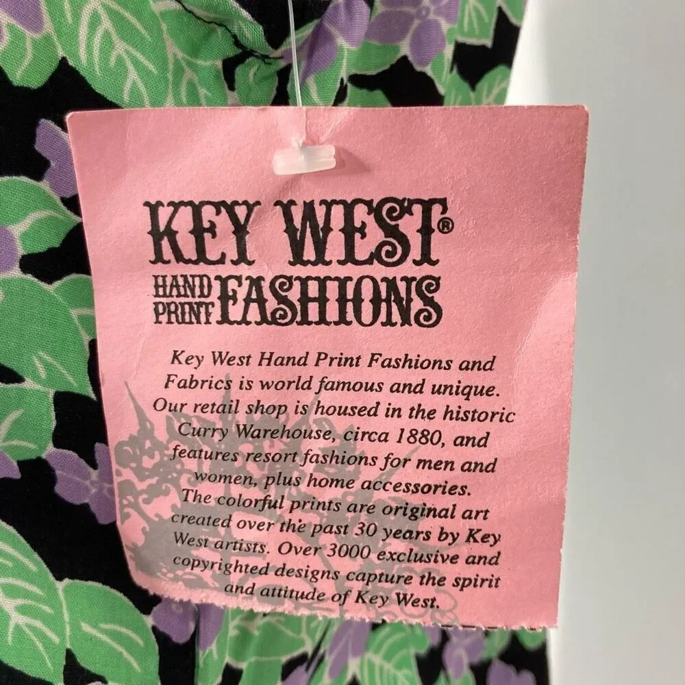 Key West Hand Print Fashions L Tank Top Violets Floral Purple Hawaii NWT VTG - Picture 10 of 10